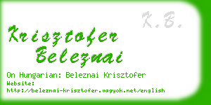 krisztofer beleznai business card